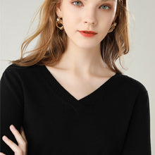 Load image into Gallery viewer, 2019 winter new women's sweater bottoming shirt V-neck Korean version of the self-cultivation solid color wild cashmere sweater