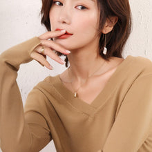 Load image into Gallery viewer, 2019 winter new women's sweater bottoming shirt V-neck Korean version of the self-cultivation solid color wild cashmere sweater