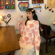 Load image into Gallery viewer, sweet preppy style sweater autumn winter clothes women fashion new pullovers knitted o-neck beading ladies tops loose