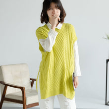 Load image into Gallery viewer, DIMANAF Autumn Plus Size Sweater Women Sleeveless Knitting Vest Pullovers Cotton Loose Lady Tops Large Size Outerwear Clothing