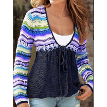 Load image into Gallery viewer, Rainbow Striped Womens Sweater Casual Plus Size Knitted Autumn Winter Pullovers and Sweaters Female Soft Warm Jumper Tops