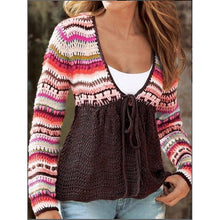 Load image into Gallery viewer, Rainbow Striped Womens Sweater Casual Plus Size Knitted Autumn Winter Pullovers and Sweaters Female Soft Warm Jumper Tops