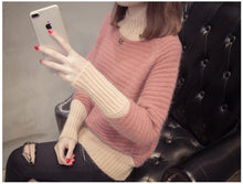 Load image into Gallery viewer, YAGENZ Autumn Fashion Women sweater high elastic Solid Turtleneck sweater women slim sexy tight Bottoming Knitted Pullovers 133