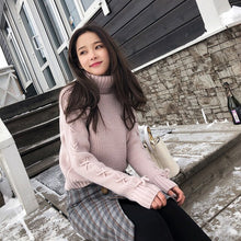 Load image into Gallery viewer, Mishow woman pullovers 2018 korean solid loose autumn winter female long sleeve casual sweater turtleneck MX17D5151
