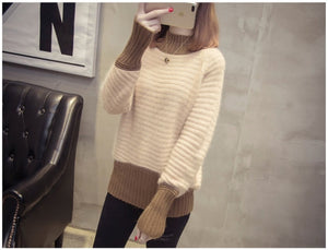 YAGENZ Autumn Fashion Women sweater high elastic Solid Turtleneck sweater women slim sexy tight Bottoming Knitted Pullovers 133