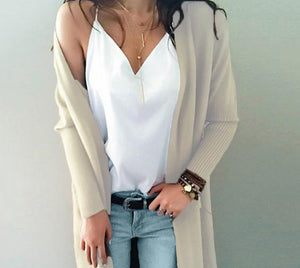 yinlinhe Khaki Long Cardigan Women Cashmere Solid Knit Sweater Women Long Sleeve Winter 2019 Pockets female Cardigan Kimono 737